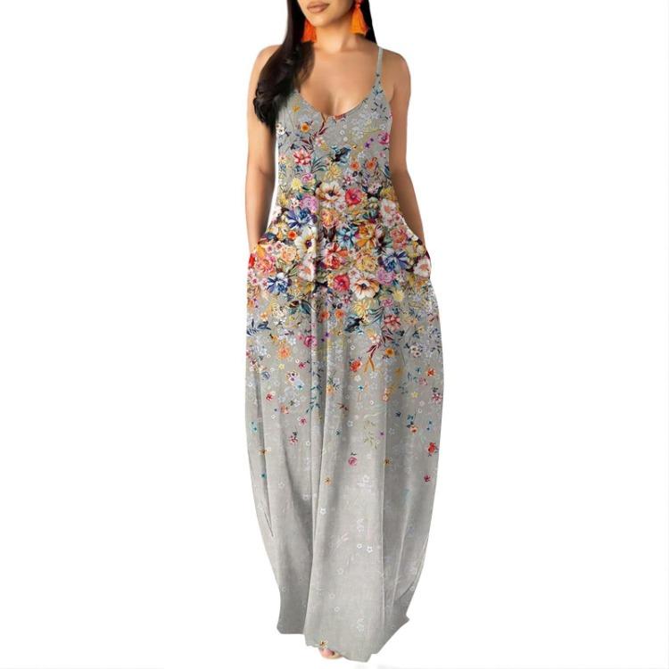 Sleeveless Casual Floor Length Womens Dress Maxi Dress S хаки