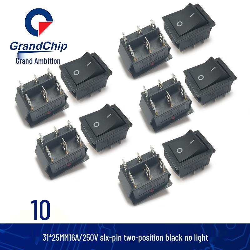 KCD4 High Power Boat Rocker Switch, 4/6 Pin, Red/Green Light, 31x25mm, 16A 250V