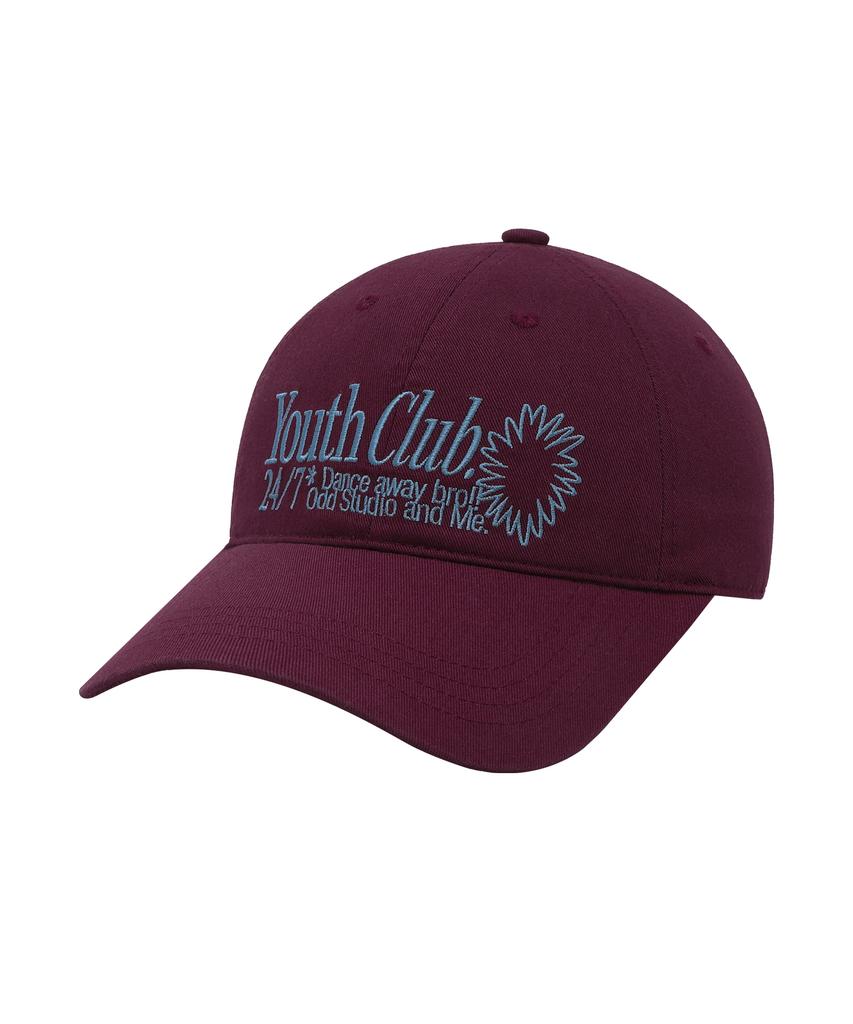 ODDSTUDIO Youth Club Embroidered Logo Ball Cap - Burgundy