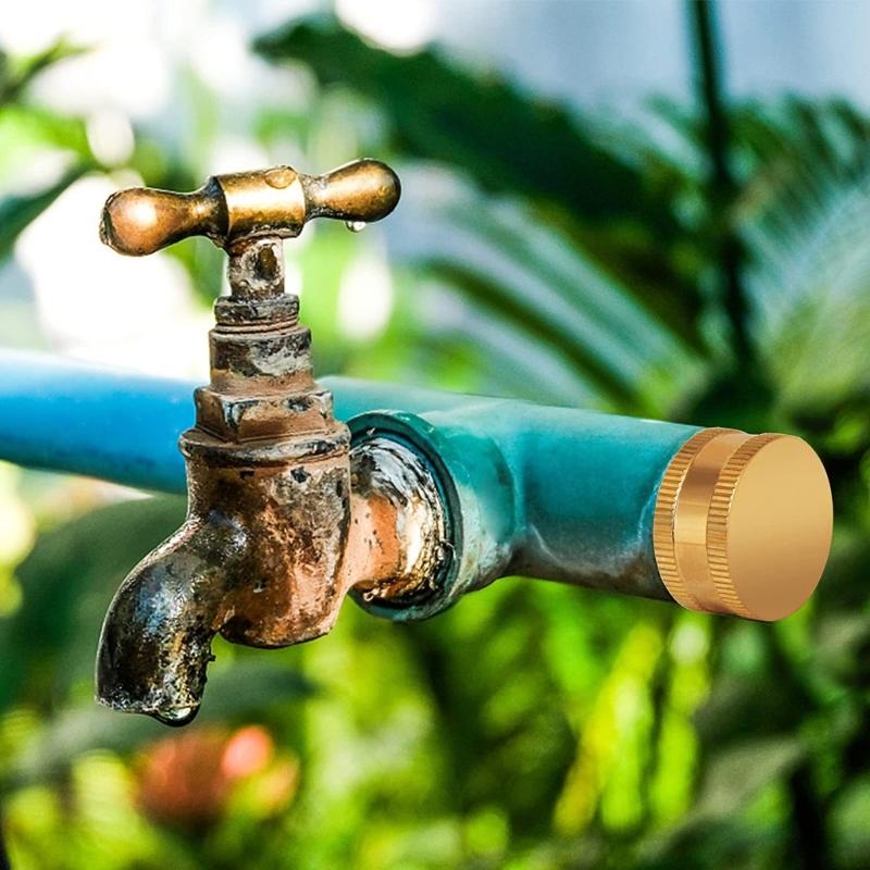 2/4Pcs Garden Hose Caps Brass Hose End Garden Hose Connectors Brass Caps 3/4" Female Thread Garden Hose Female Fitting Caps