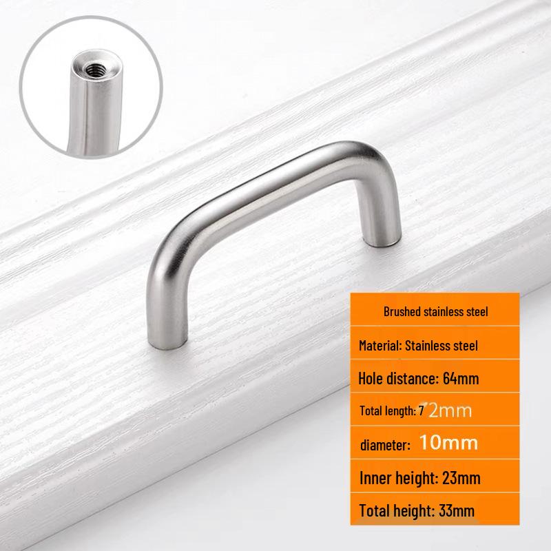 Solid Stainless Steel U-Shaped Wardrobe Drawer Handle