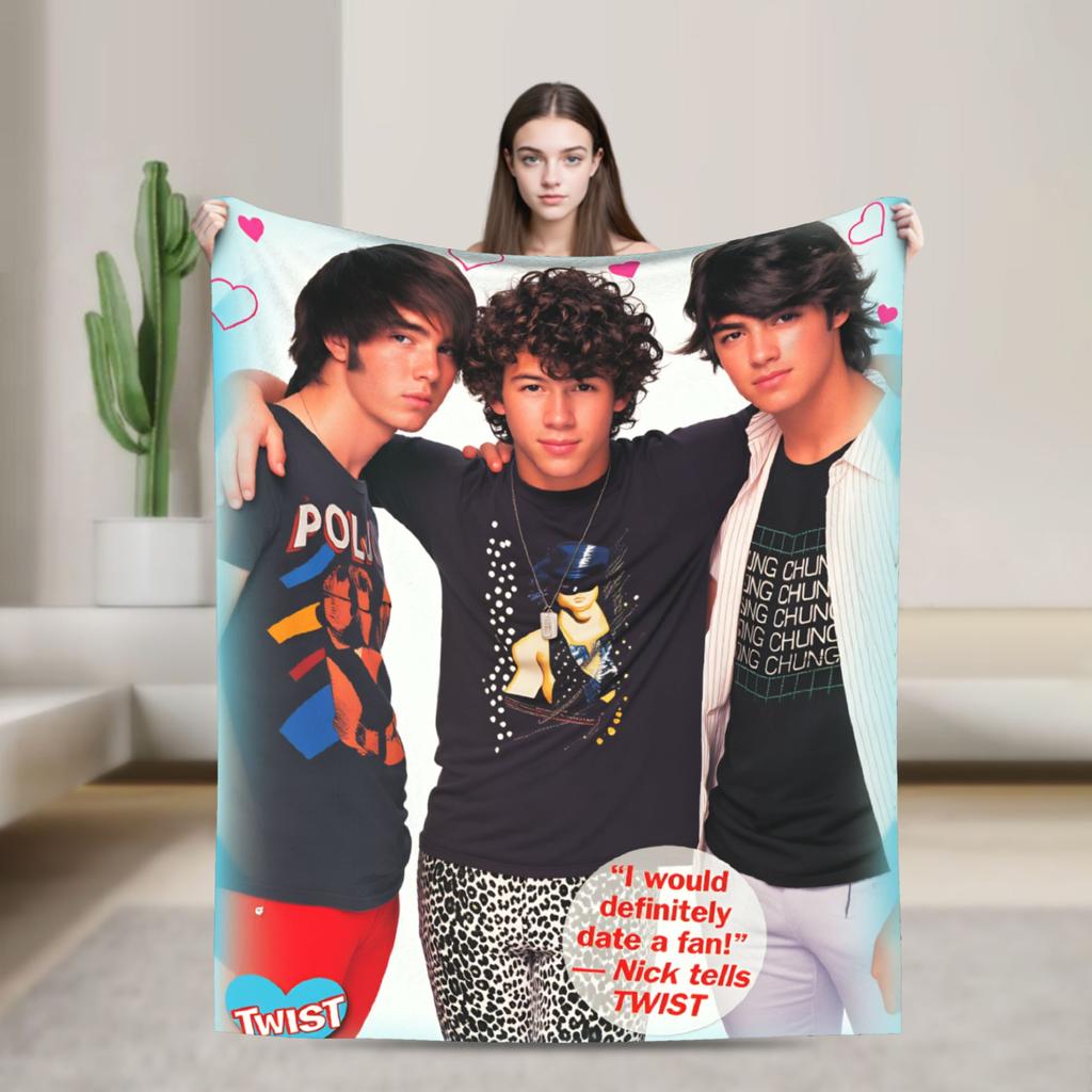 Kevin Jonas  Blankets Quality Warm J-Jonas Brothers  Bedding Throws Winter Kids Bedroom Fluffy Bedspread