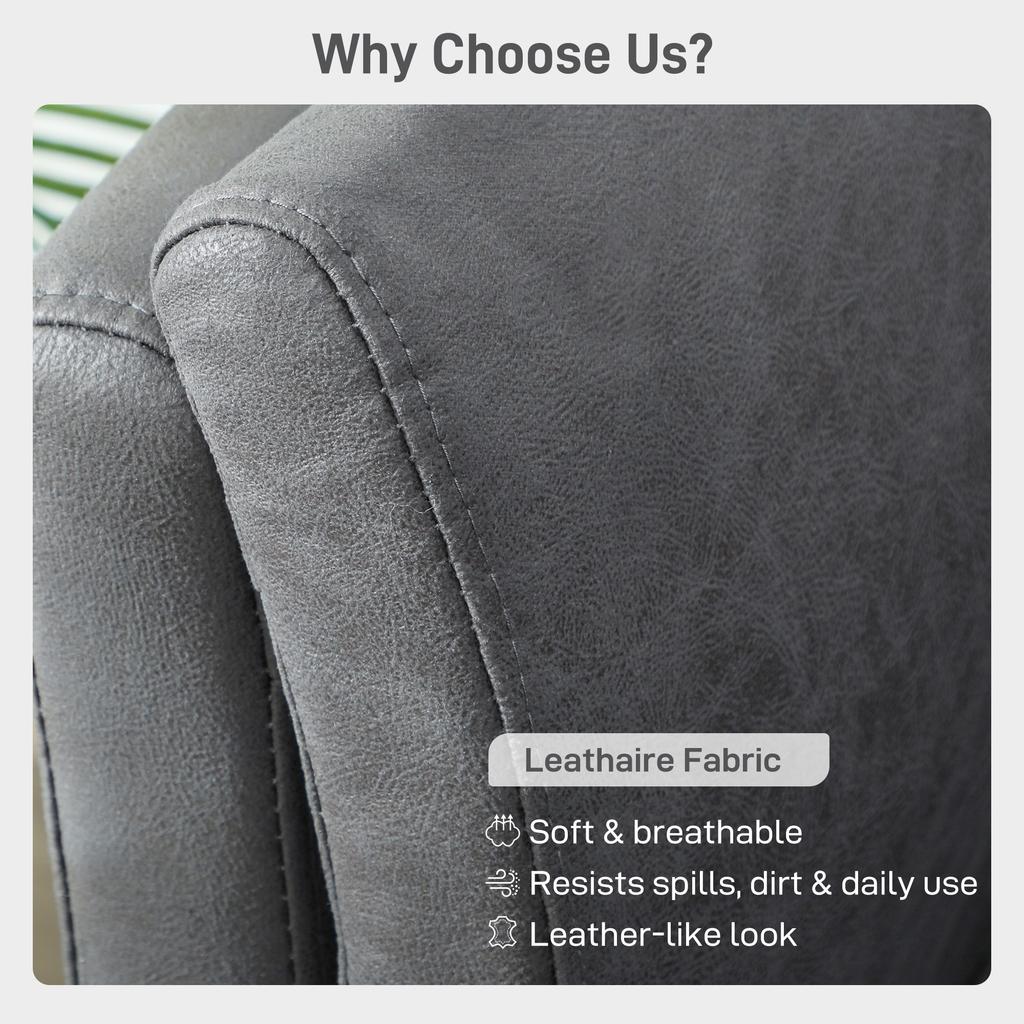 Two Seater Leathaire Sofa Grey