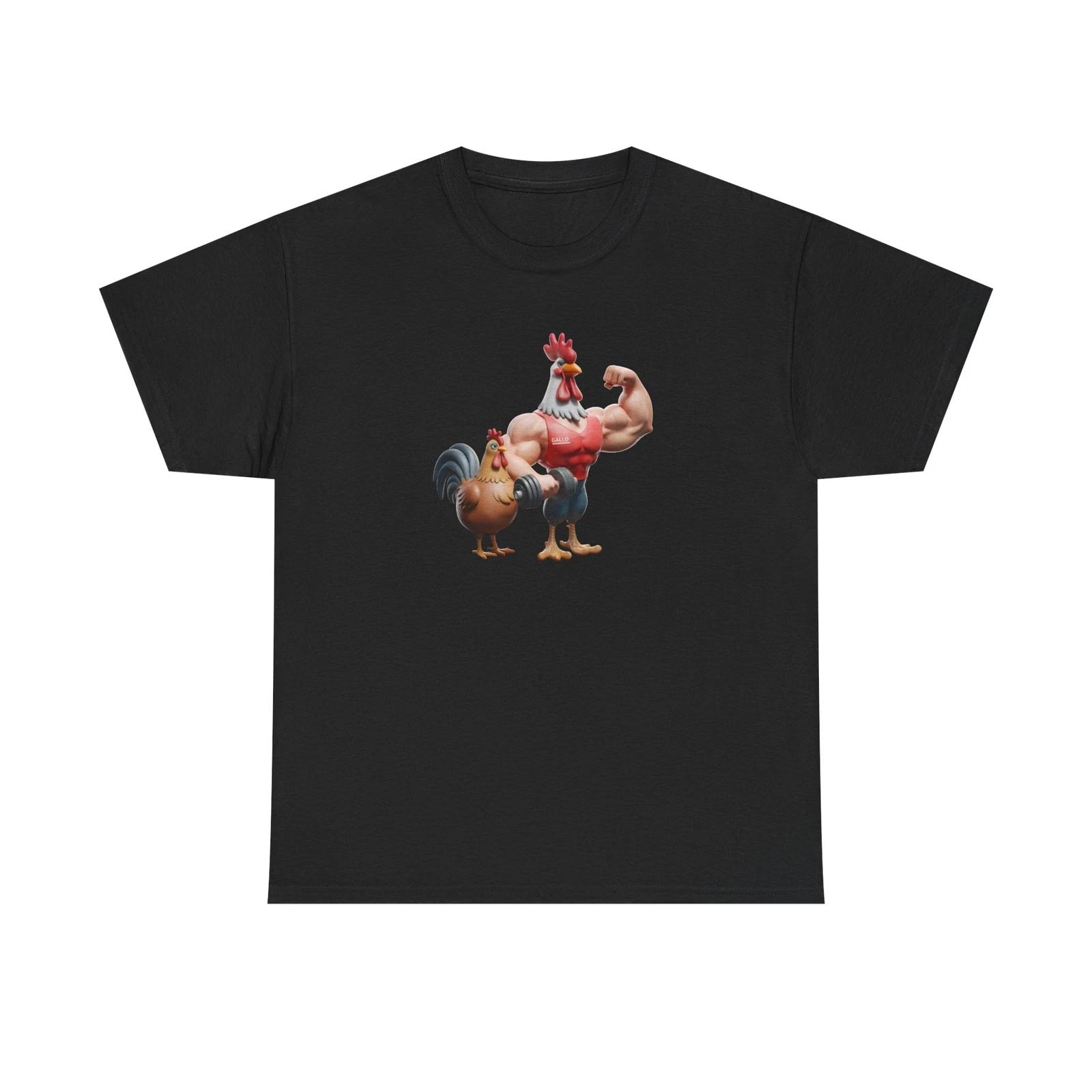 Funny Chicken Gym Tee, Gallo Rooster Workout Shirt Muscle Bodybuilding 3XL