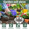 Garden Soil Sieve Set Stainless Steel Rock Sifter Screen with 1/3/6/9/12 Mm Replaceable Sieve Mesh Garden Plant Nursery Tools