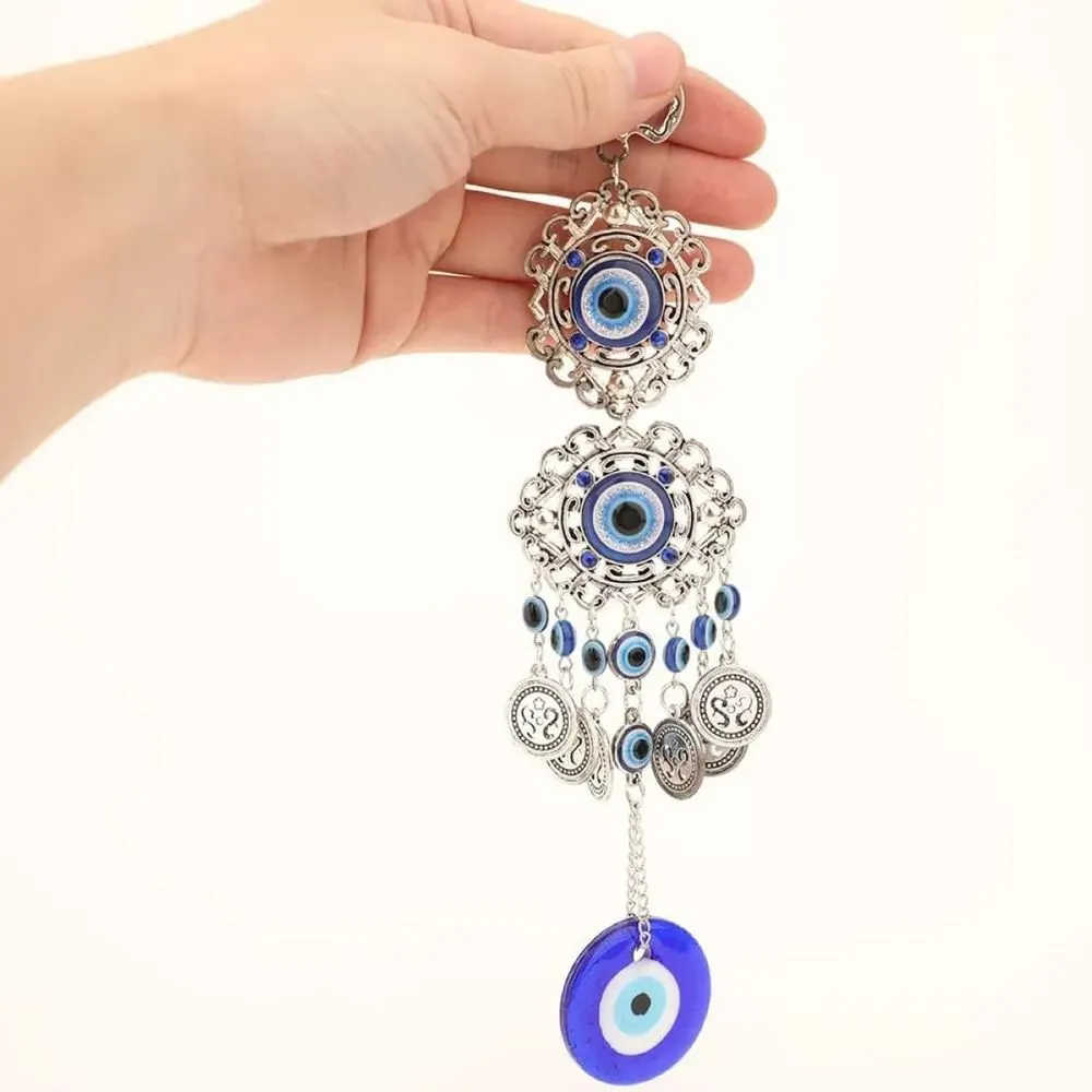 

Ethnic Style Round Pendant Necklace Traditional Design Handmade Craftsmanship Unique Pattern Accessories for Casual and Formal Wear One size синій
