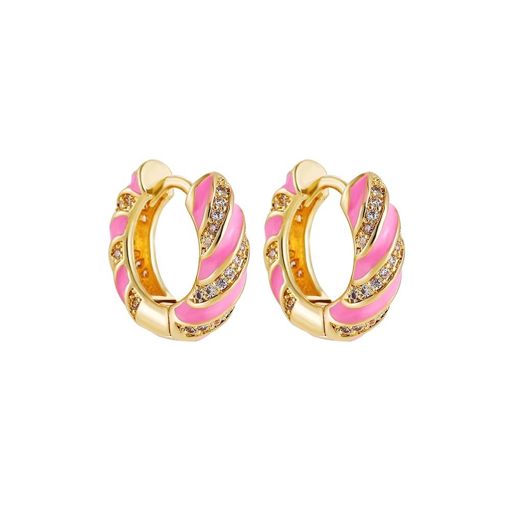 Fashion Round Beads Hoop Earrings for Women Trendy Geometric Circle Green Stone Earrings Huggies Jewelry 2022 New