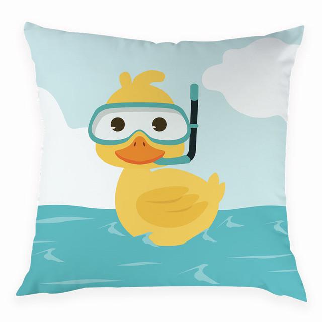 Bedroom Living Room Sofa Pillow Cover Decorative   Home Decor Cartoon Duck Animal Cushion