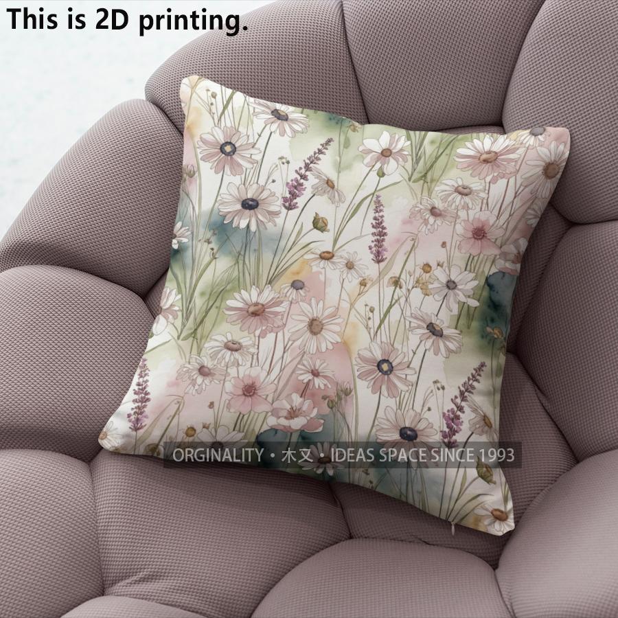 Aquarell Wildblumen Kissenbezüge Muster Kissenhülle Geeignet für Sofa Schlafzimmer Auto Kissenbezug