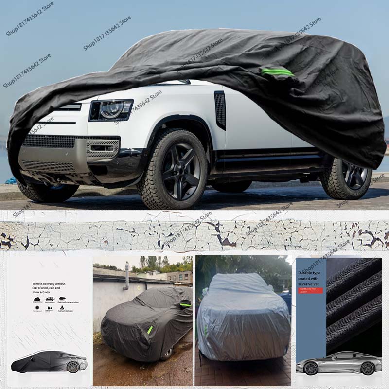 Pokrowiec na samochód Wodoodporny Zewnętrzny Anti-UV Ochrona przed słońcem i deszczem Pełny pokrowiec zewnętrzny dla Land Rover Defender 110 2020-2026