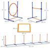 Dog Agility Training Equipment with Weave Poles, Jump Ring, Pause Box, Adjustable Hurdle, Carry Bag, Orange