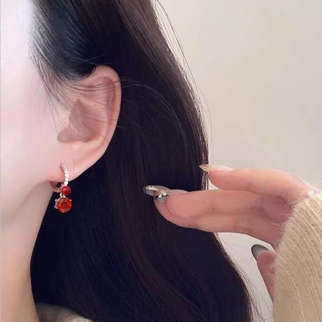 

Super Sparkling Zirconia Pearl Pendant Ear Hook Women s Versatile Elegant Earrings