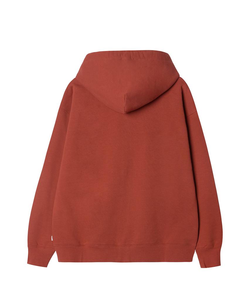 Yale Small Arch Zip-Up Hoodie_Coral