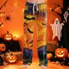 Women's Drawstring Halloween Print Pajama Pants for Sleep and