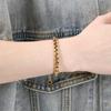 Gold Plated Stainless Steel Franco Chain Bracelet for Men Hip Hop 8MM Square Clasp Bangle Accessory Waterproof Jewelry Gift