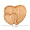 1PC Wood Double Heart Shape Snack Fruit Dry Fruit Plate Handmade Sushi Tea Tray Candy Dessert Tray Home Decor
