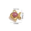 1PC 304 Stainless Steel Ocean Fish Jewelry Charms 18K Gold Plated Enamel Goldfish Glitter Pendant For DIY Neckalce 15.5mm X 15mm