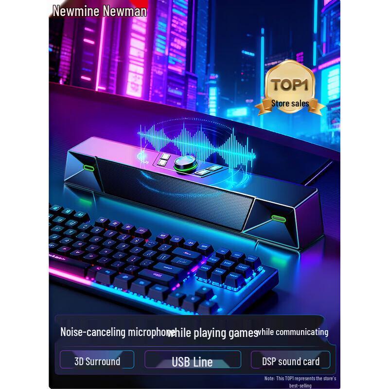 Newmine V1 PRO Gaming Computer Speaker CN plug (adapter included)