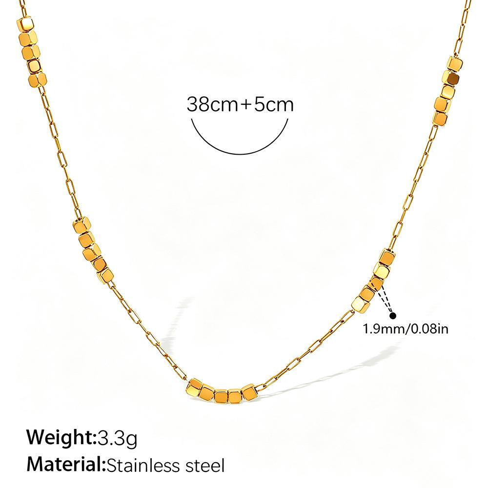 Europäische Retro 18K Gold Halskette für Damen - Hochwertiger schlichter Stil mit vielfältigen Designs und Edelstahlkette