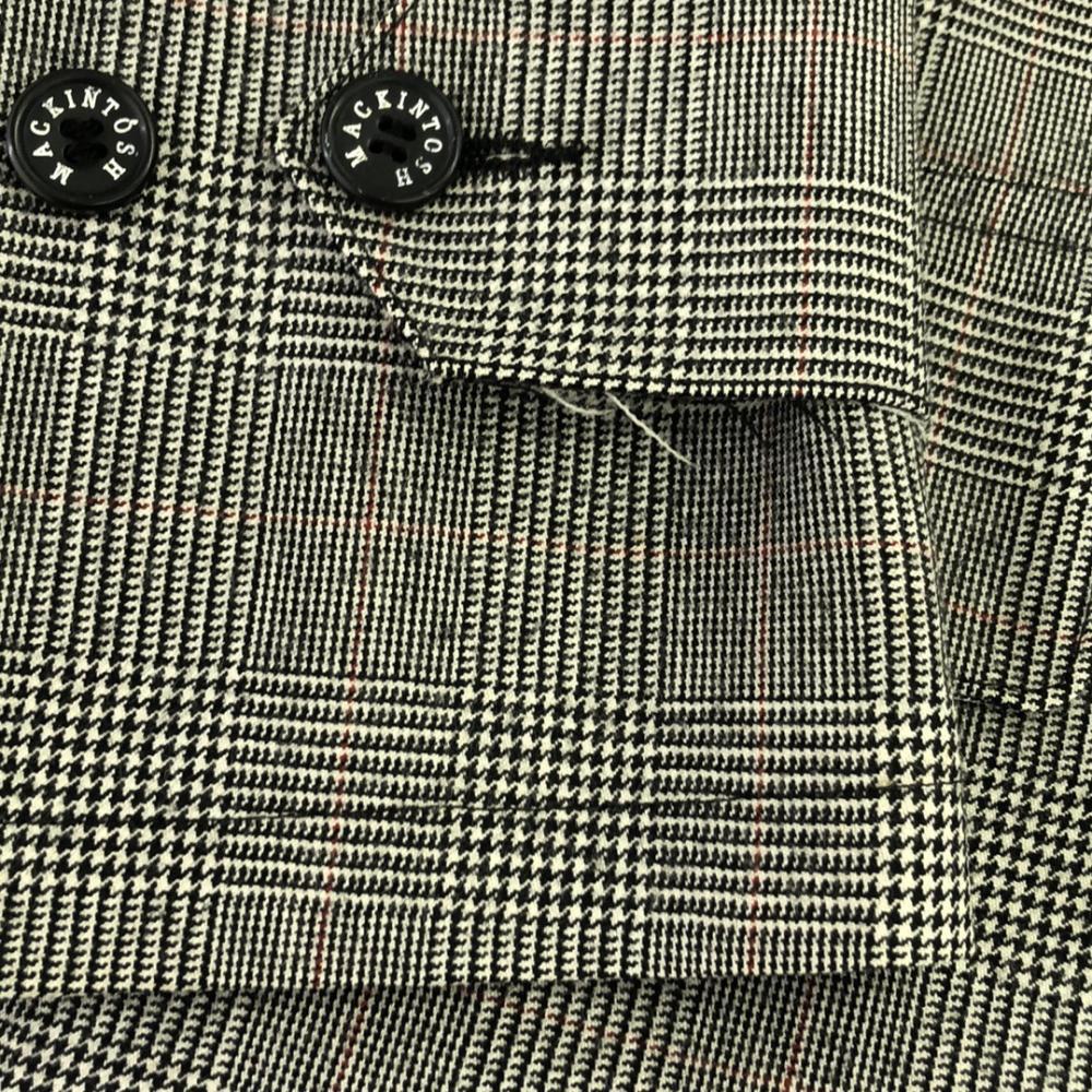 Mackintosh wool Check Pattern Stainless collar coat Men's Used