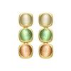 Boucles d'oreilles œil de chat multicolores en plaqué or 18 carats - Shureo
