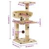 VidaXL Arbre à chat et griffoirs en sisal 65 cm Beige Motif de pattes