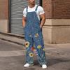Men's Loose Fit Cargo Overalls Wide Leg Jumpsuit with Multi-Pocket Utility Pockets