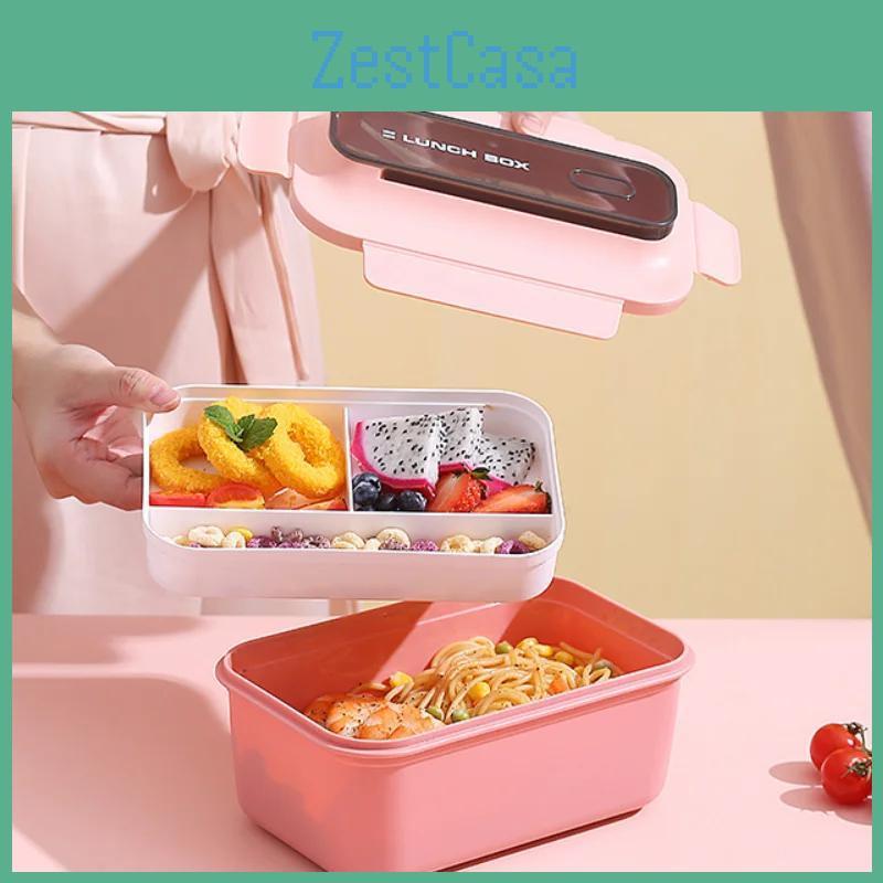 Box Doublelayer Lunch 1500ml For Kids Compartment Leakproof Microwaveable Sealed Bento Lunchbox Portable Food Storage Container