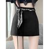 Plus Size Brown Suede A-line High-Waisted Skirt for Women - Slimming, Hip-Hugging Short Skirt for Spring and Autumn