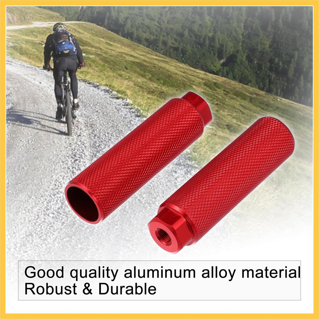 BULLSPANN 2 Pairs 100x28mm Universal Aluminum Alloy Rear Foot for and Bikes Pegs, 3/8 Inch, Red, BMX, MTB,