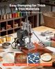 VEVOR Heated Leather Punching Machine 10 x 10 cm Leather Stamp Press, For Hot Stamping and Punching, 160 kg Pressure, 40 mm Stroke, Chuck Fixation