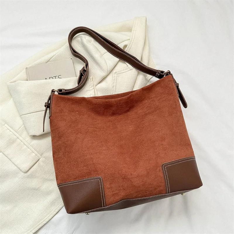 Retro Matte Texture Feminine Shoulder Bag Versatile Feminine Tote Bag Korean Version Popular Fashion