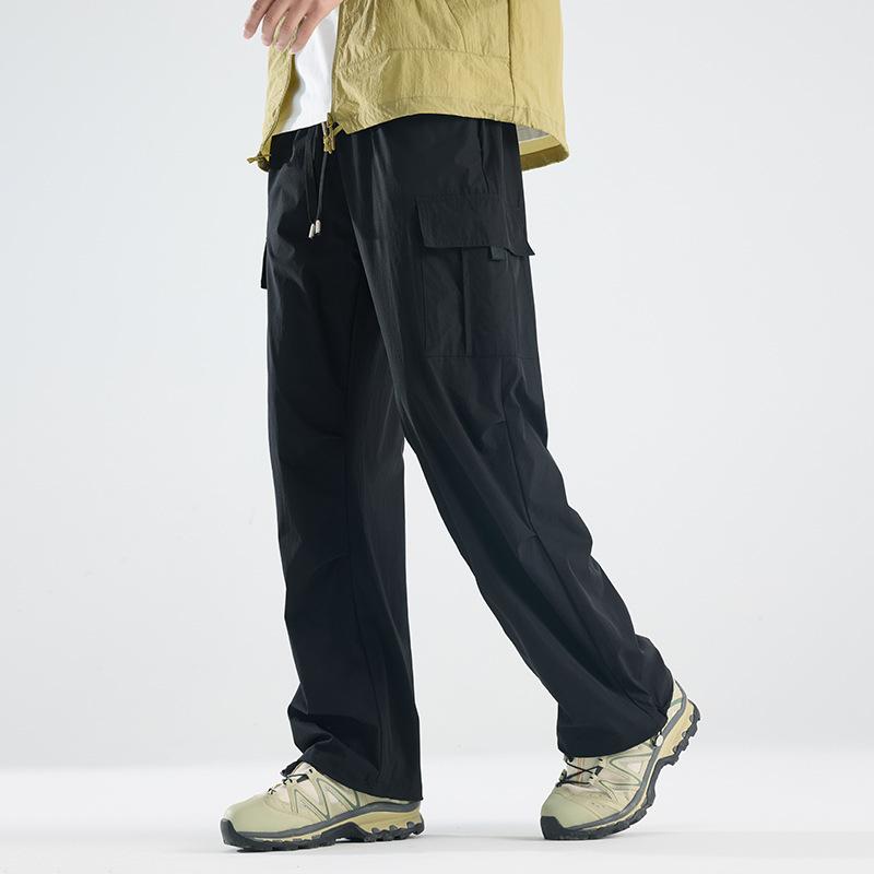 Summer Ice Silk Workwear Pants for Boys and Teenagers, Waterproof, Casual, Ankle Tied, Assault Pants, Outdoor Pants
