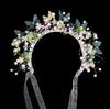 Bridal Hair Accessories Children'S Show Headgear Mori Fabric Flower Crown Colorful Crystal Alloy Leaf Butterfly Headband