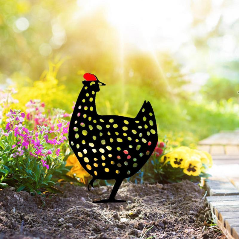 Pohádková zahrada Socha stojícího kuřete kohouta Venkovní kůly Ozdoby na nádvoří Dekor Akryl Dvůr pro slepice Venkovní výzdoba na trávník