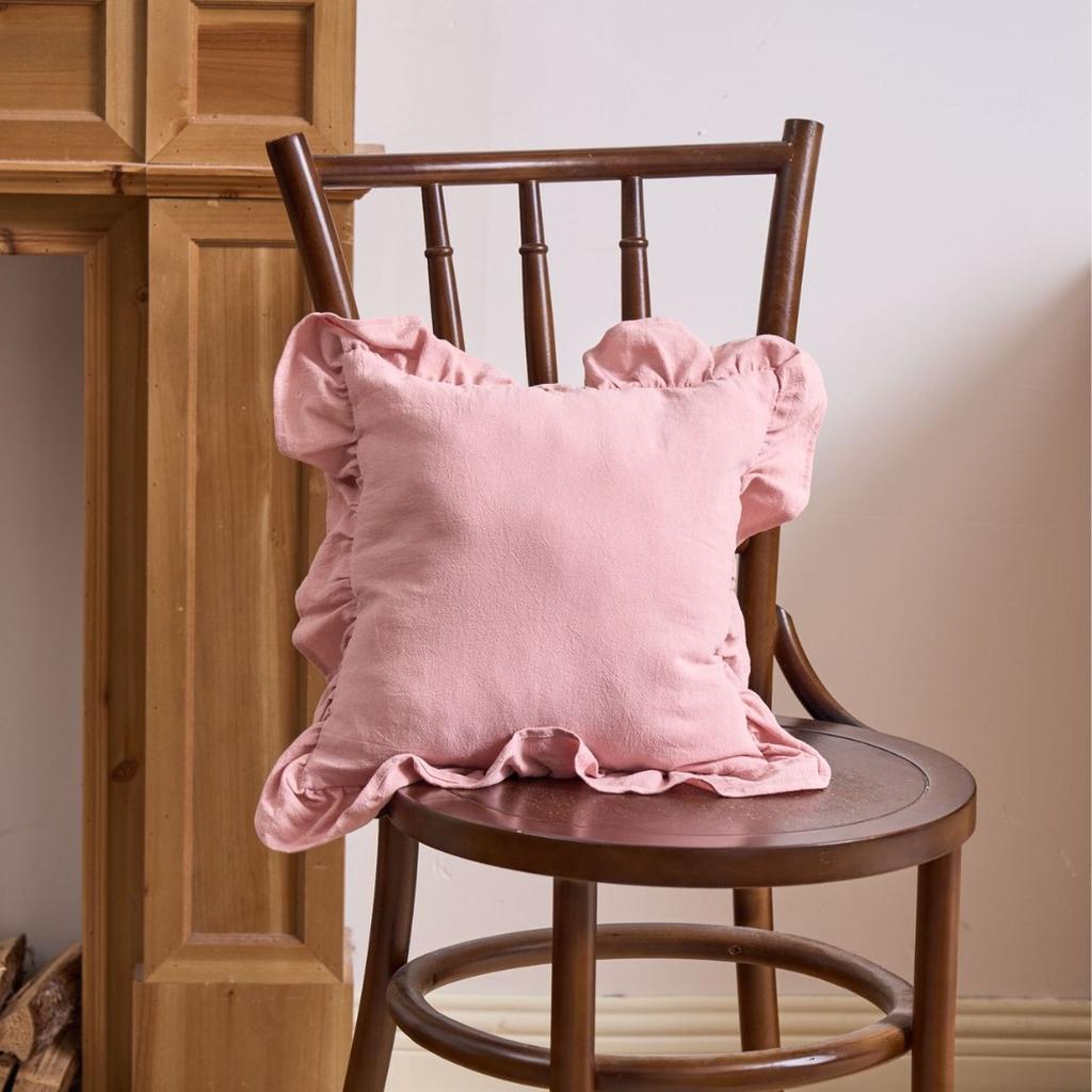 French Ruffle Edge Pillow Cover Solid Color Pillow Living Room Sofa Pillow Chair Back Waist Pillow Cover