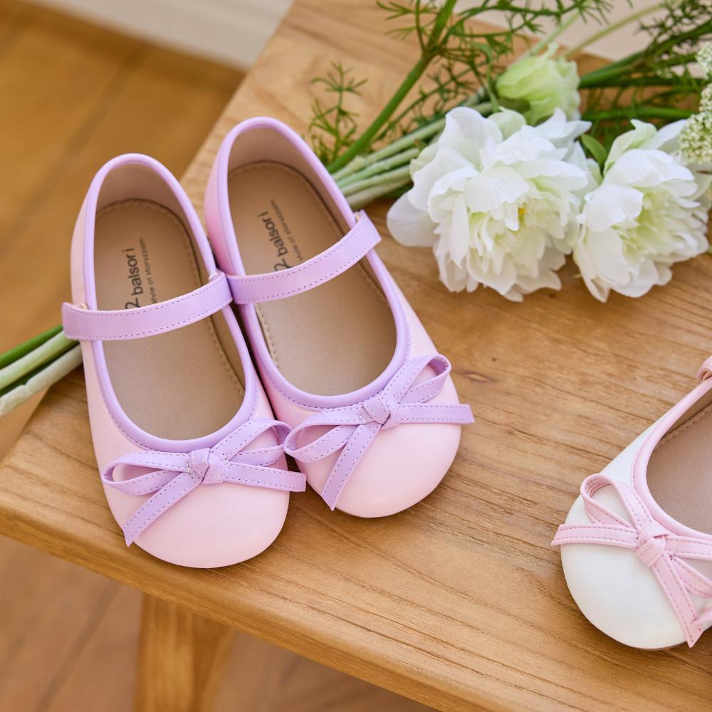 [Babyzzam] Girls' Candy Mix Flats with Purple Line & Pink [BB462-10009]