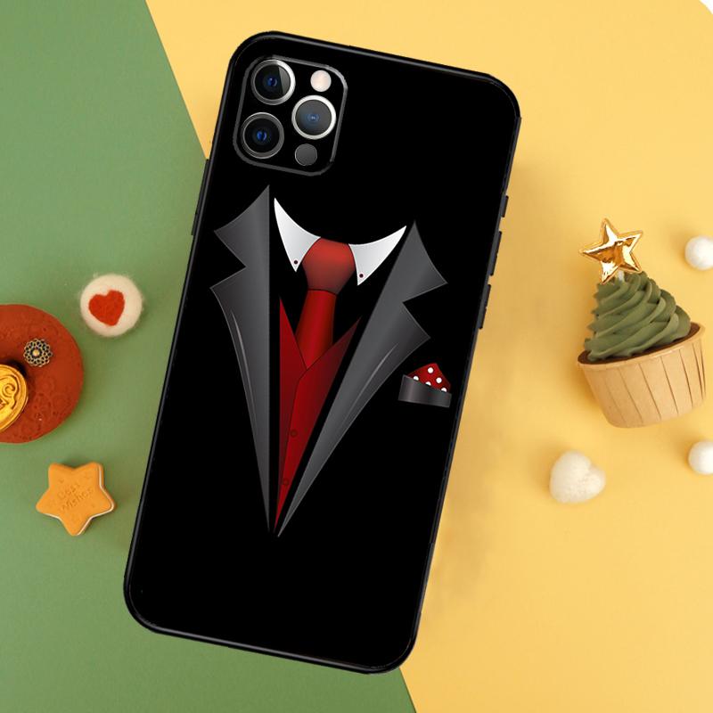 Suit and Tie Phone Case For iPhone 17 16 16E 15 14 12 11 13 Pro Max 12 13 Mini 17Air Shockproof Cover
