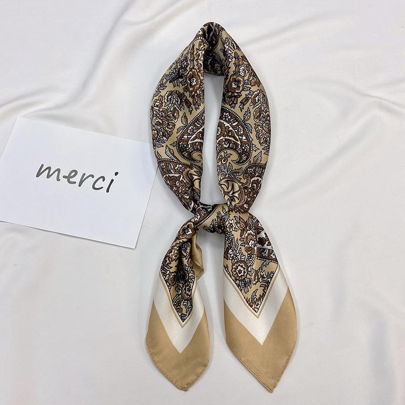 

Новый французский универсальный модный милый квадратный шарф с принтом, шелковый шарф, женский универсальный профессиональный декоративный шарф, галстук-мешок 70*70cm