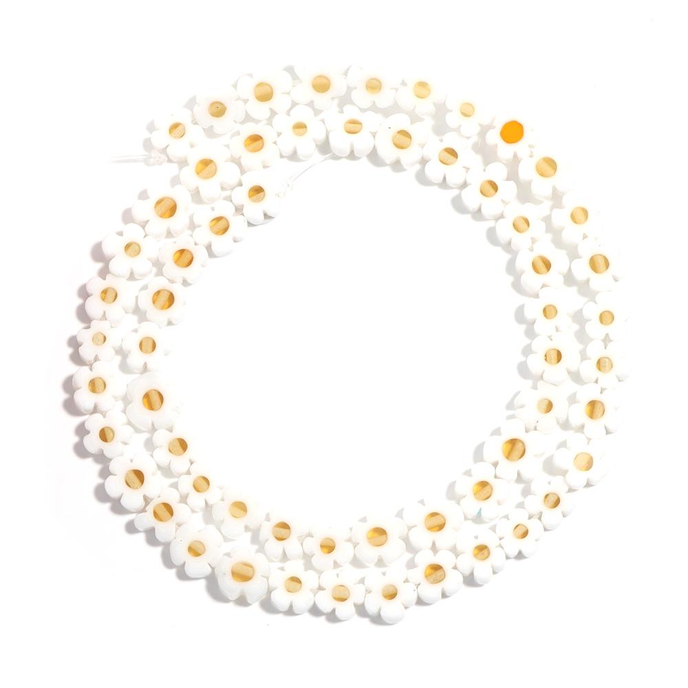 1 Strand Colorful Thousand Flower Lampwork Beads Flat Plum Blossom Loose Beads DIY Handmade Crafts Bracelet Jewelry Accessories