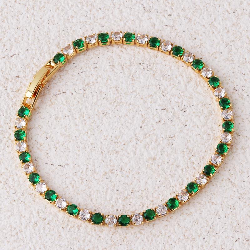 New Rainbow Crystal Tennis Bracelets For Women Men Kpop Silver Color Friend Gifts Colorful Zirconia Bangle Chain on Hand Jewelry