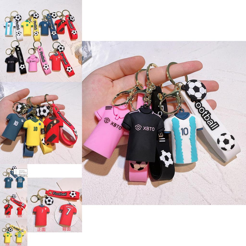 Vibrant Football Star Keychain Silicone Key Accessory Perfect Gift For Friends