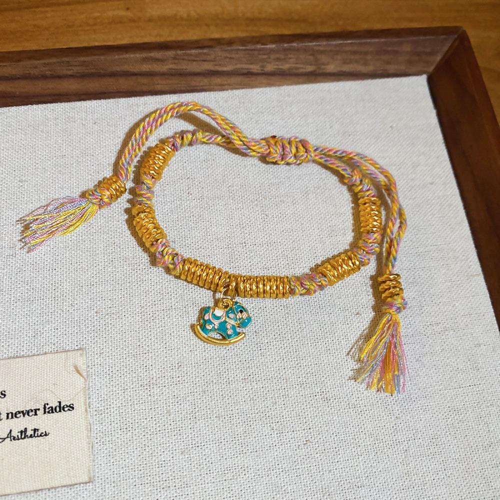 Hand-woven Zodiac Horse Bracelet Year of The Horse Chinese Red Handrope  Spring Festival