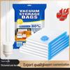 Transparent Blue Vacuum Compression Storage Bag for Clothes & Quilts with Air Pump