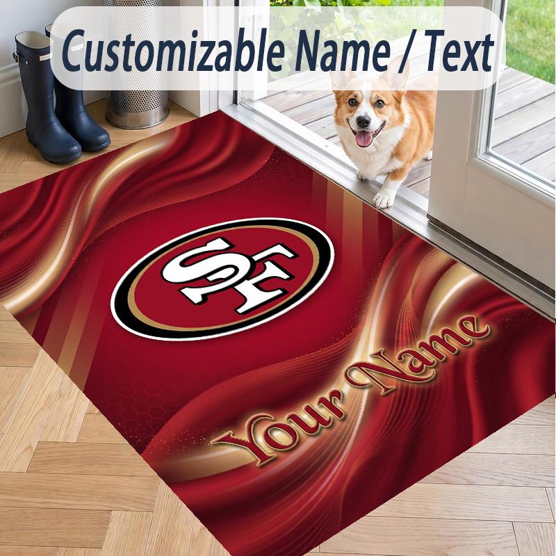 Custom Text Printed Rug San Francisco 49ers Non Slip Floor Carpet For Home Room Decor