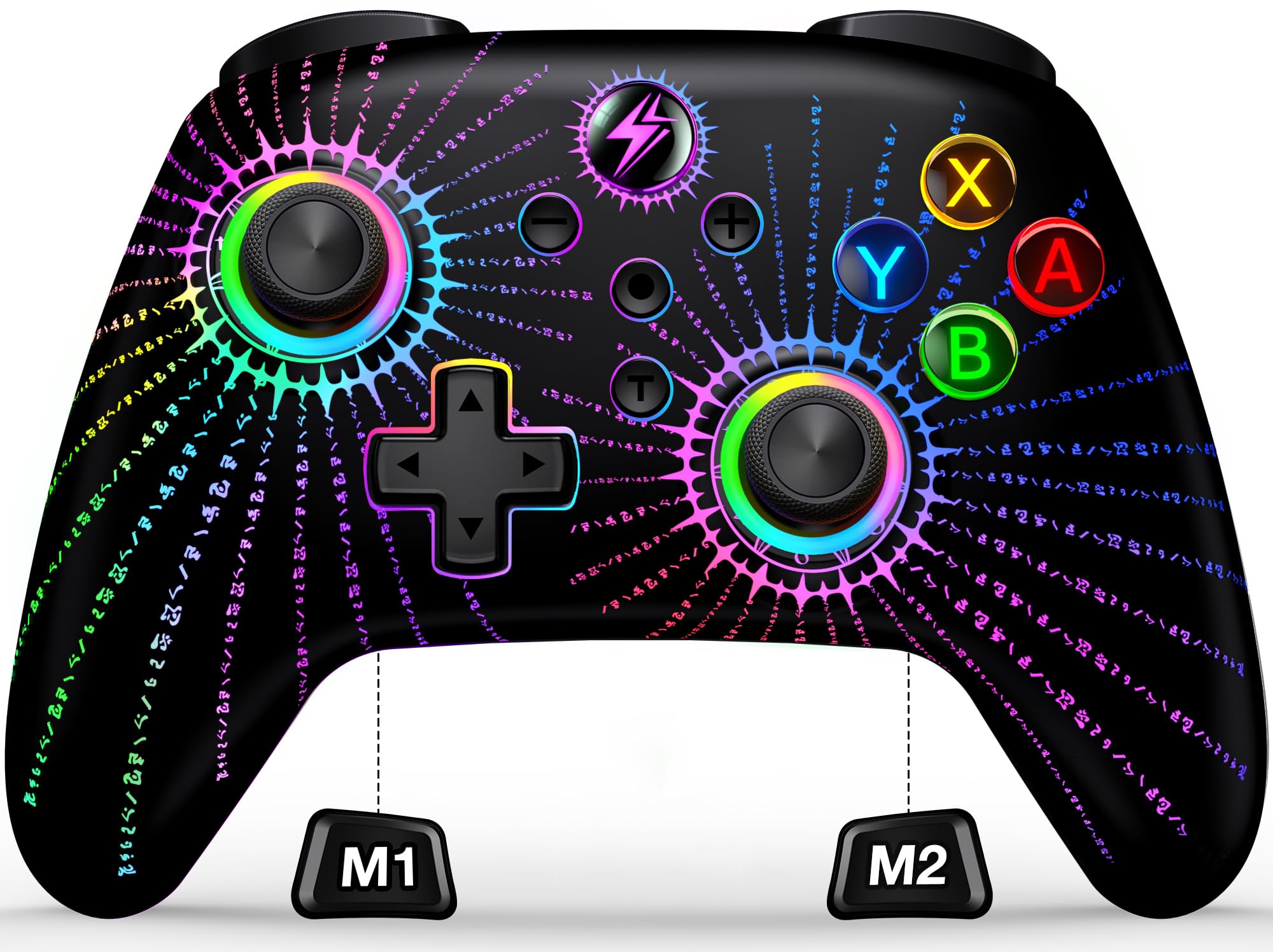 

Switch Compatible with Switch LED Macro Bluetooth 16 Hours Battery 1000mAh High Gyro HD Sleep Wake Compatible with Controller, 1/2, 9-Color Lights,
