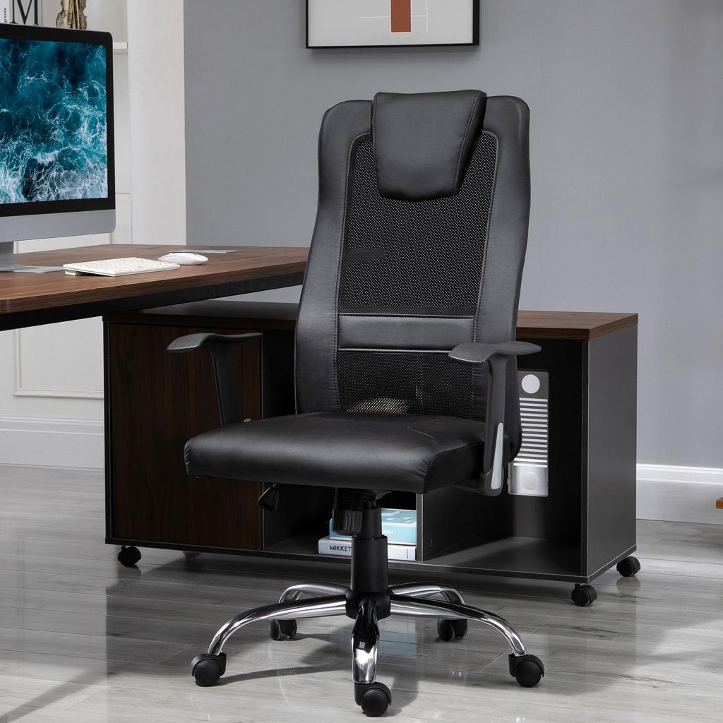 Office Chair Swivel Chair Height-Adjustable Executive Chair Desk Chair Ergonomic PU Black 66 X 73 X 108-118 Cm