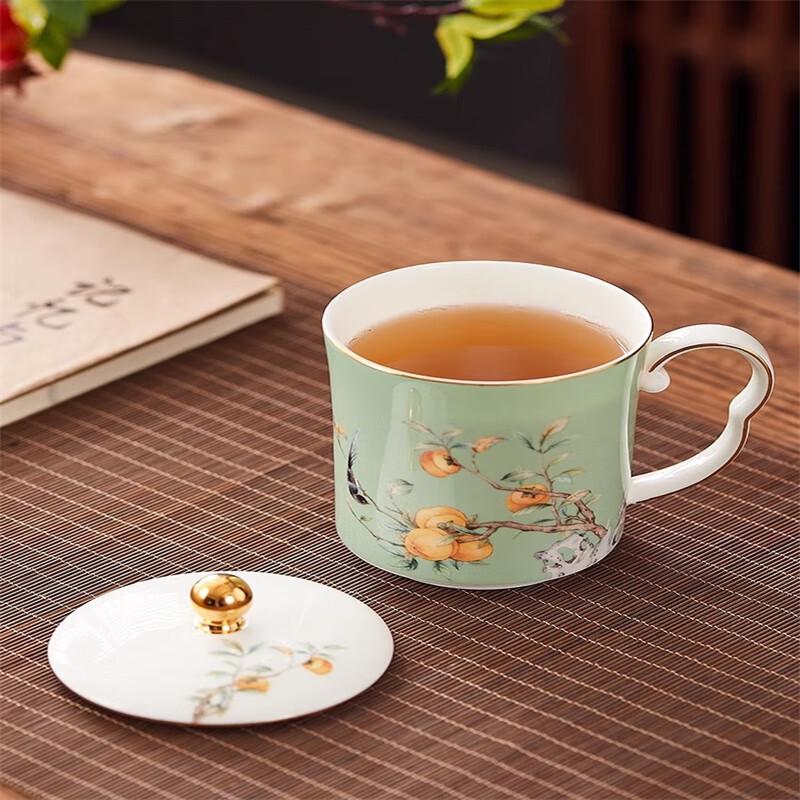 New Chinese Style Ceramic Mug and Lid