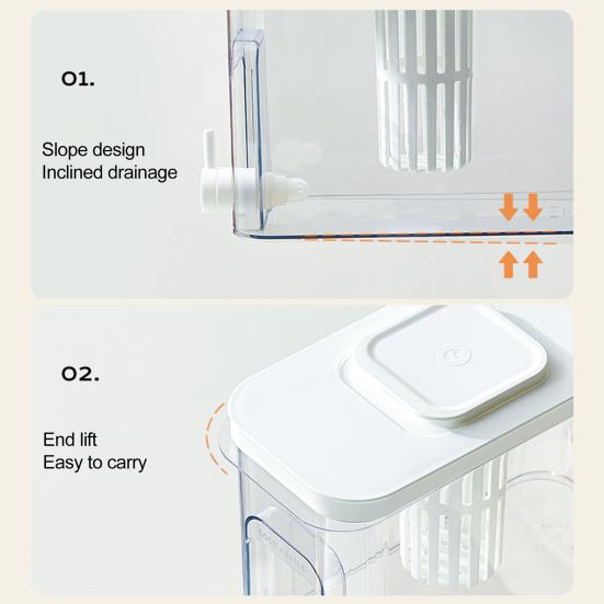 4L Drink Dispenser with Faucet Gallon Water Container for Fridge Ice Tea Pitcher