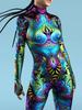Mehrfarbiger Druck Feier Party Damen Kinder Regenbogen Sexy Skinny Jumpsuit Tragen Onesie Cosplay Kostüm Elastische Bodysuits Strampler